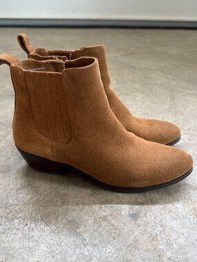 Blondo Sydney Waterproof Brown Ankle Boots Booties Women’s Size 7.5M Block‎ Heel